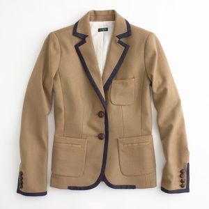 J. Crew brown wool herringbone professor blazer